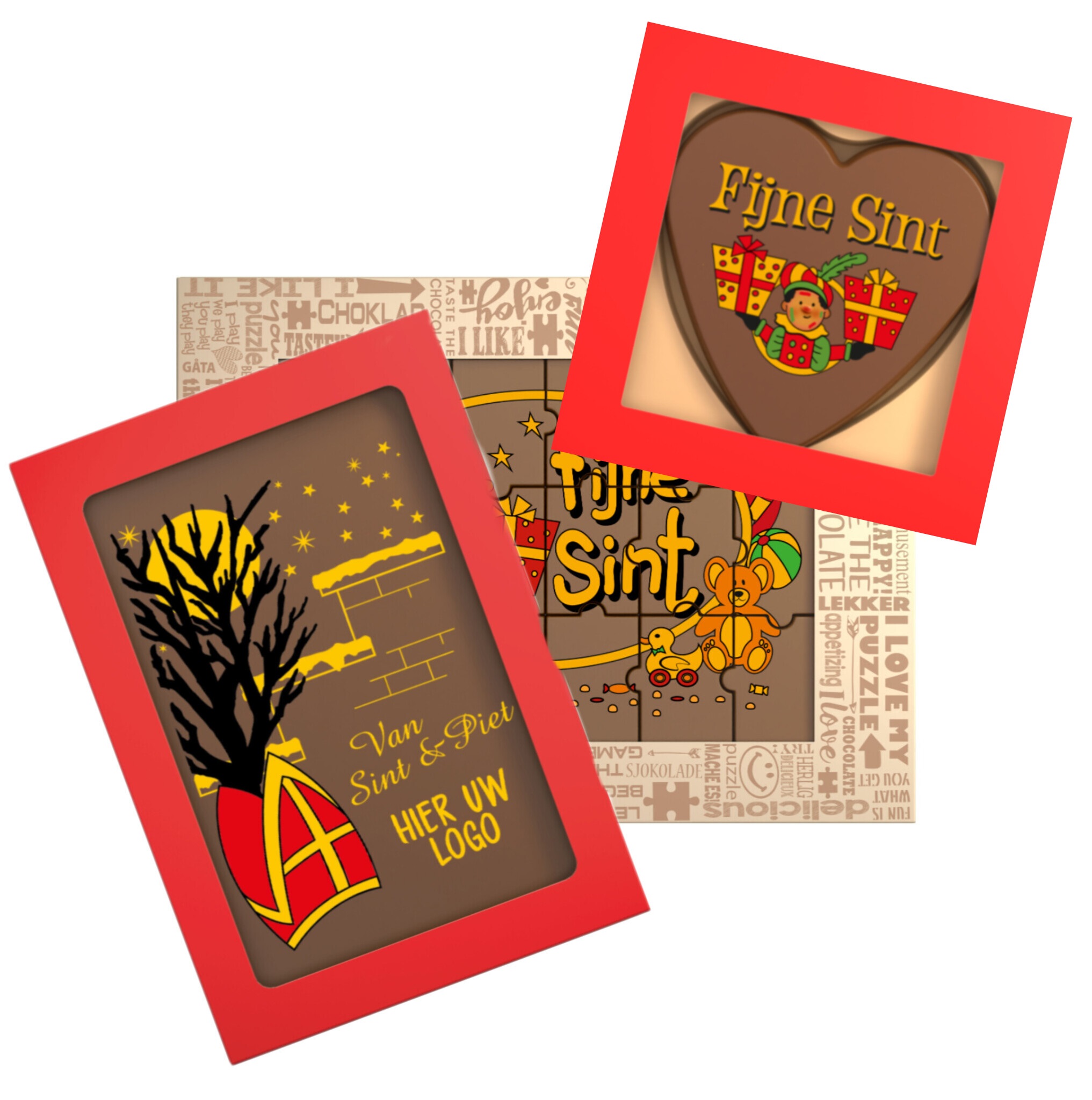 Sinterklaas Chocolade Puzzels Harten en Kaarten