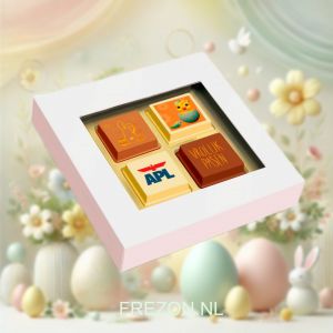 4 Bonbons - 2 Paasthema en X witte met uw logo